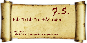 Fábián Sándor névjegykártya