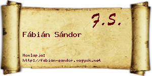 Fábián Sándor névjegykártya