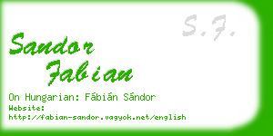 sandor fabian business card