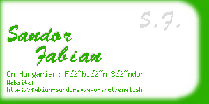 sandor fabian business card